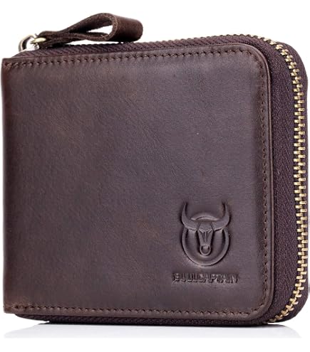Amazon.com: CALFART Slim Zipper Wallets For Men RFID Leather Mens